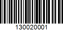 Barcode for 130020001