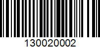 Barcode for 130020002