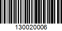 Barcode for 130020006