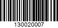 Barcode for 130020007