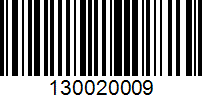Barcode for 130020009