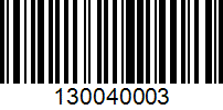 Barcode for 130040003