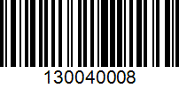 Barcode for 130040008