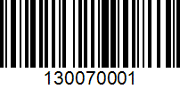 Barcode for 130070001