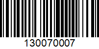 Barcode for 130070007