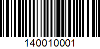 Barcode for 140010001