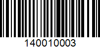 Barcode for 140010003