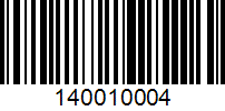 Barcode for 140010004