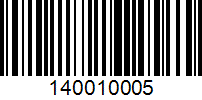 Barcode for 140010005