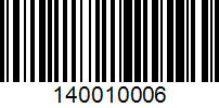 Barcode for 140010006