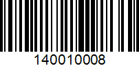 Barcode for 140010008