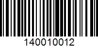 Barcode for 140010012