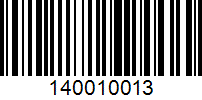 Barcode for 140010013