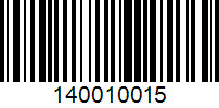 Barcode for 140010015