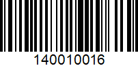 Barcode for 140010016