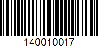 Barcode for 140010017