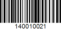 Barcode for 140010021