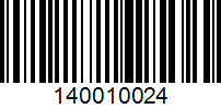 Barcode for 140010024