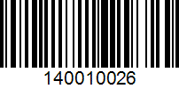 Barcode for 140010026