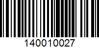 Barcode for 140010027