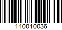 Barcode for 140010036