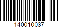 Barcode for 140010037