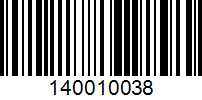 Barcode for 140010038