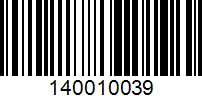 Barcode for 140010039