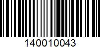 Barcode for 140010043