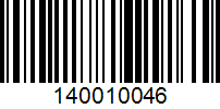 Barcode for 140010046