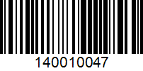 Barcode for 140010047