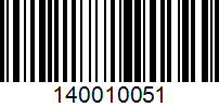 Barcode for 140010051