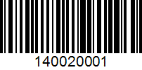 Barcode for 140020001