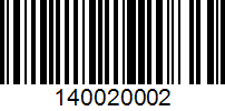 Barcode for 140020002