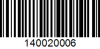 Barcode for 140020006