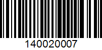 Barcode for 140020007