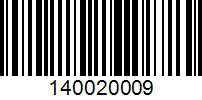 Barcode for 140020009