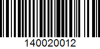 Barcode for 140020012