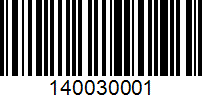 Barcode for 140030001