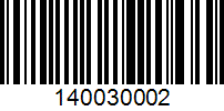 Barcode for 140030002