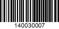 Barcode for 140030007