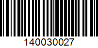 Barcode for 140030027