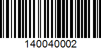 Barcode for 140040002