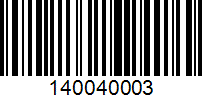 Barcode for 140040003