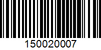 Barcode for 150020007