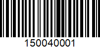 Barcode for 150040001