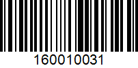 Barcode for 160010031