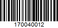 Barcode for 170040012