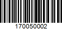 Barcode for 170050002