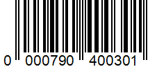 Barcode 0000790400301
